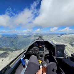 Flugwegposition um 12:35:25: Aufgenommen in der Nähe von Gemeinde Bad Gastein, Bad Gastein, Österreich in 2959 Meter